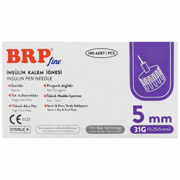 BRP Fine İnsülin Kalem İğnesi 31G 0.25 x 5 mm